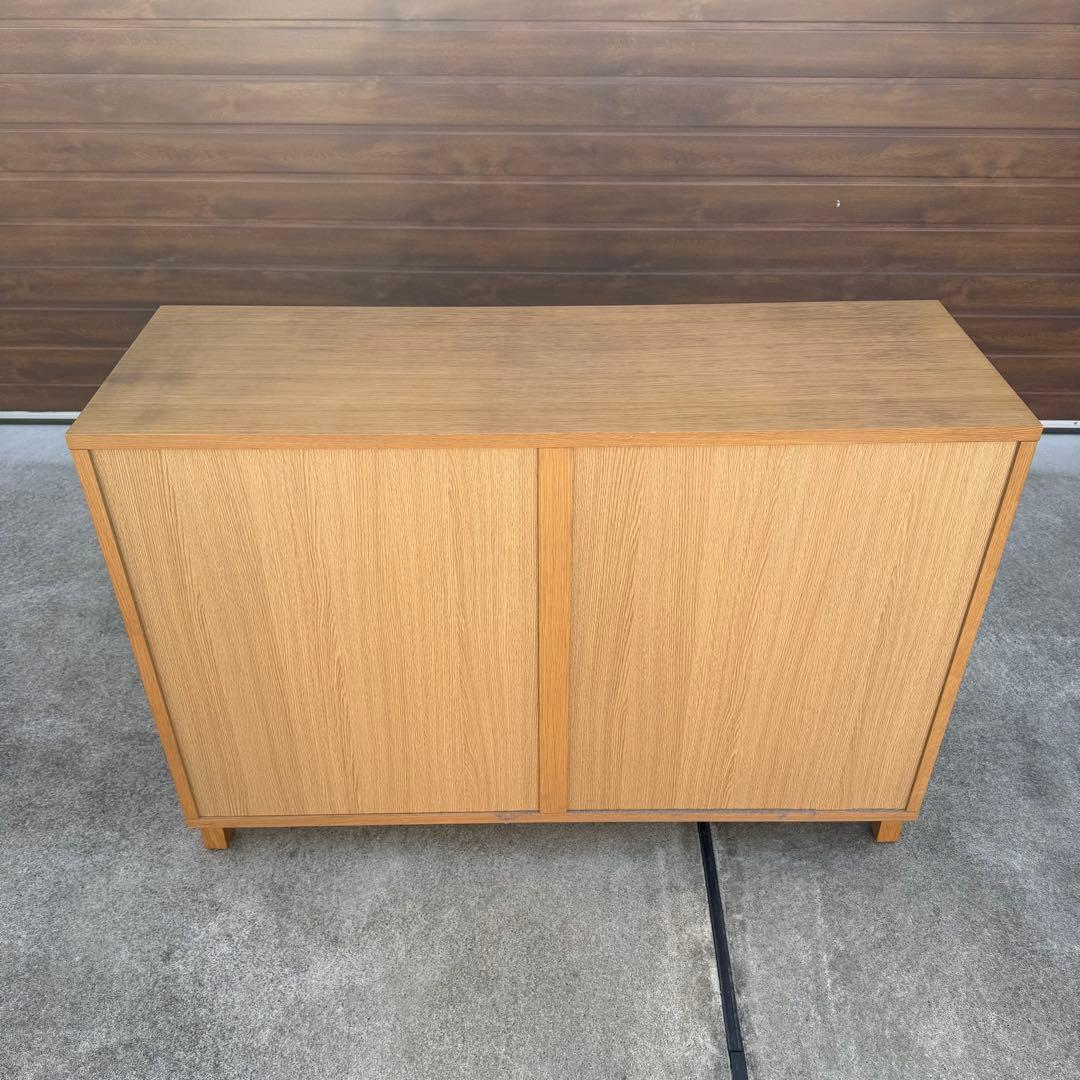 廃盤 無印 チェスト ワイド 4段 8杯 足付き オーク タモ タンス