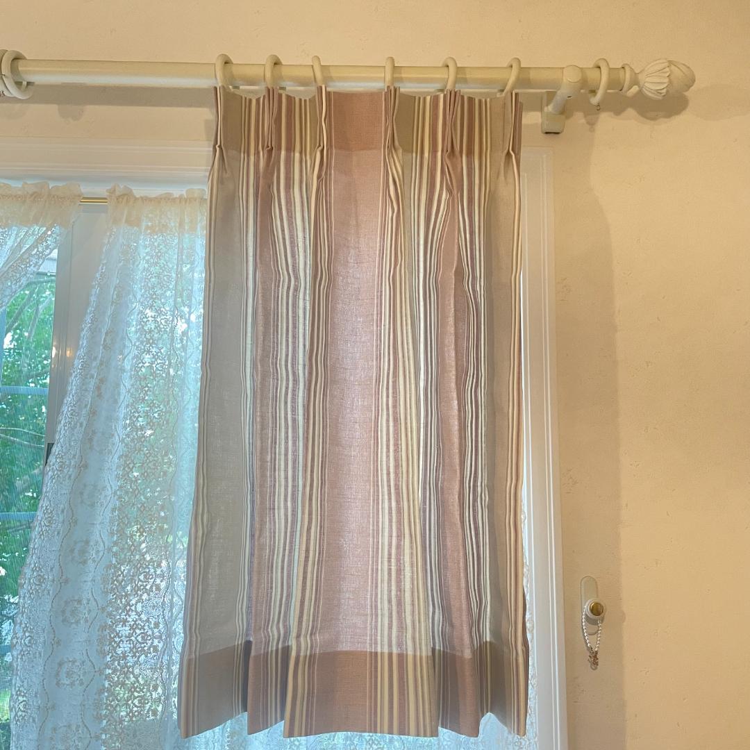 ローラアシュレイ★ストライプ 未使用カーテン 1枚 幅128×丈93㎝