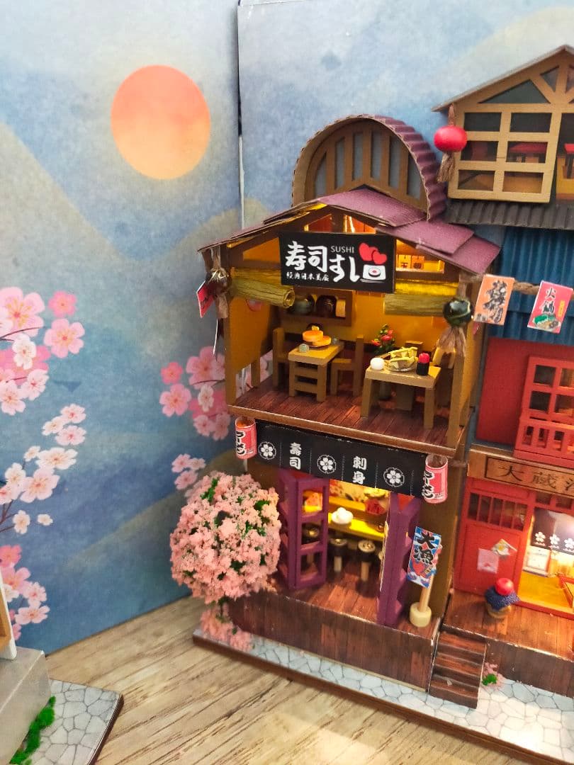 ブックヌーク　ブックヌック　ミニチュア　桜の小路　ハンドメイド　完成品