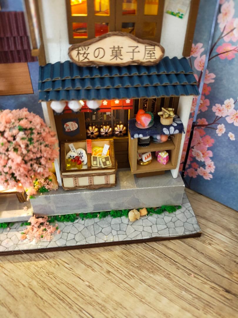ブックヌーク　ブックヌック　ミニチュア　桜の小路　ハンドメイド　完成品