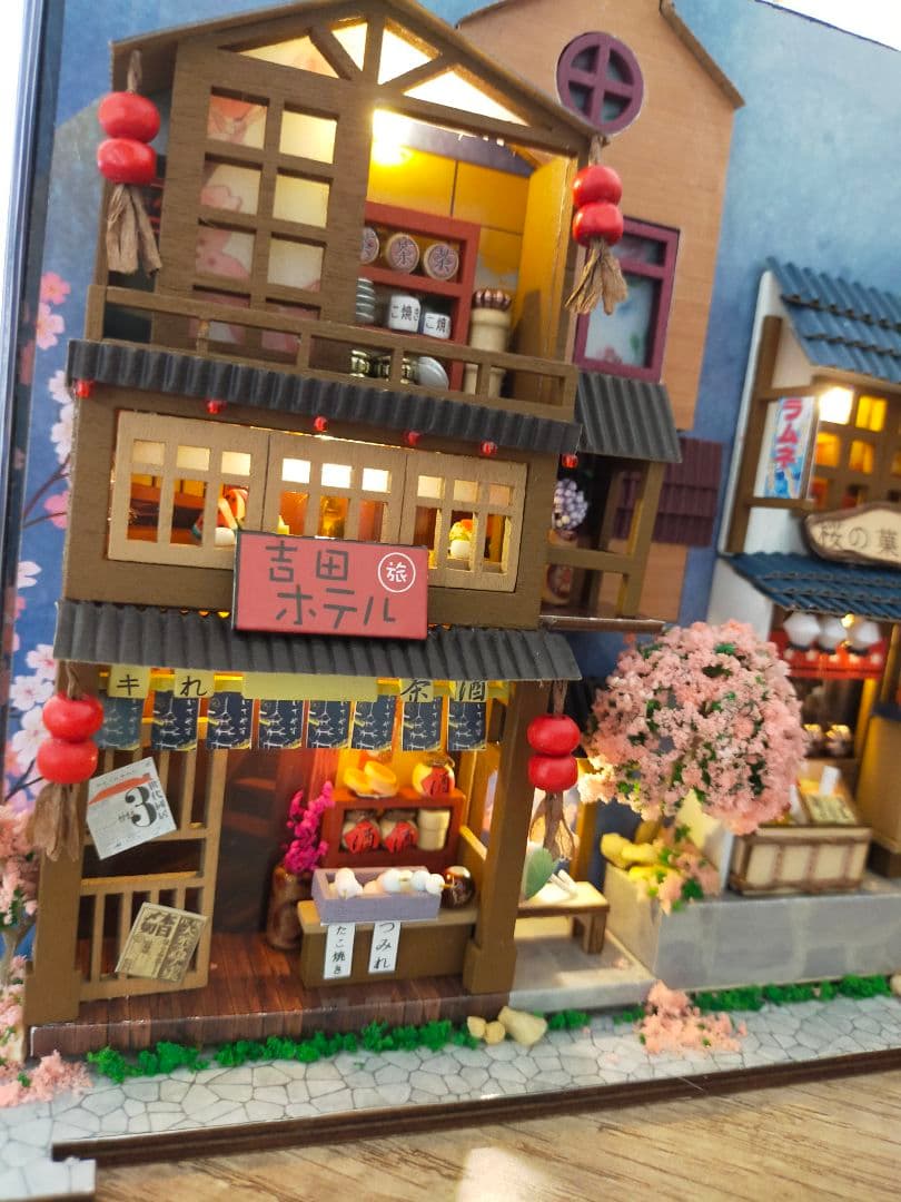 ブックヌーク　ブックヌック　ミニチュア　桜の小路　ハンドメイド　完成品
