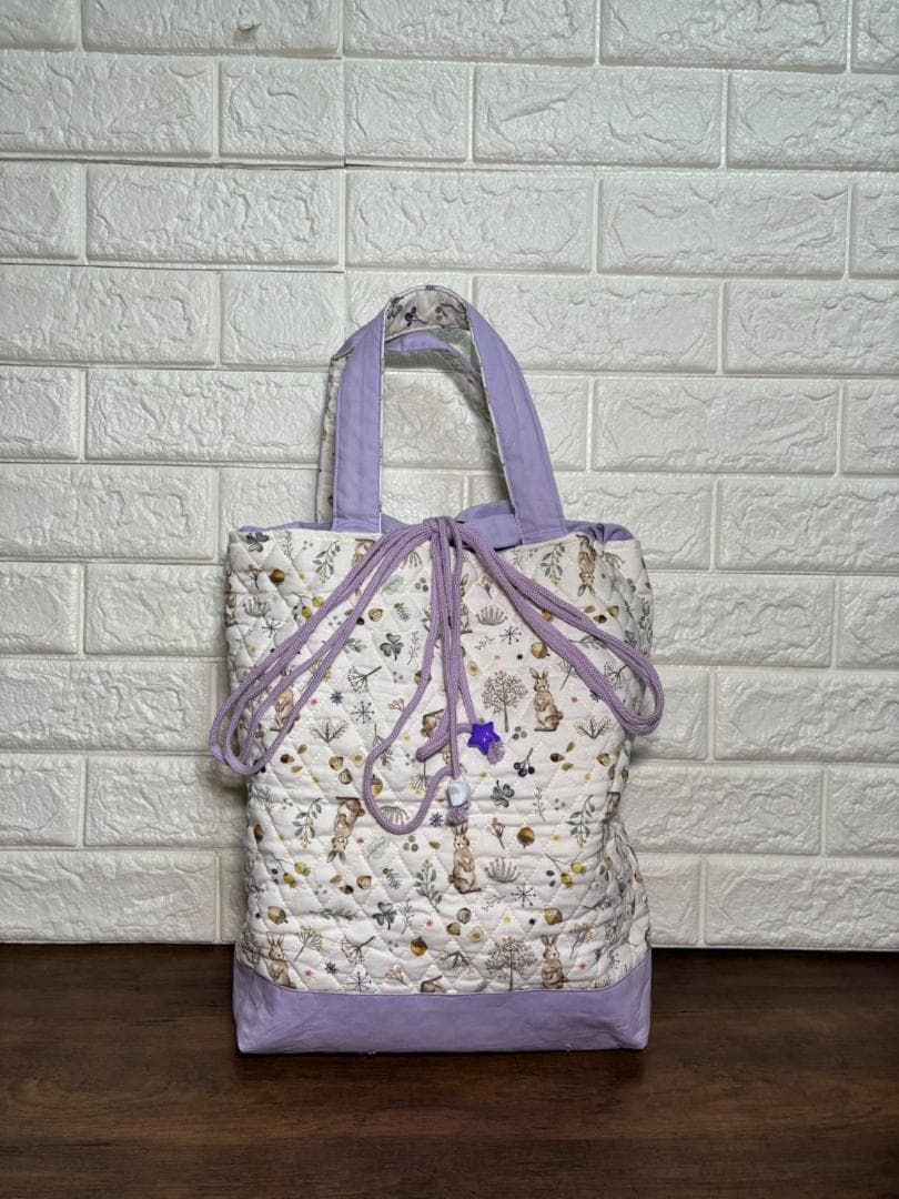 入園入学5点セット　キルティング生地　うさぎ柄