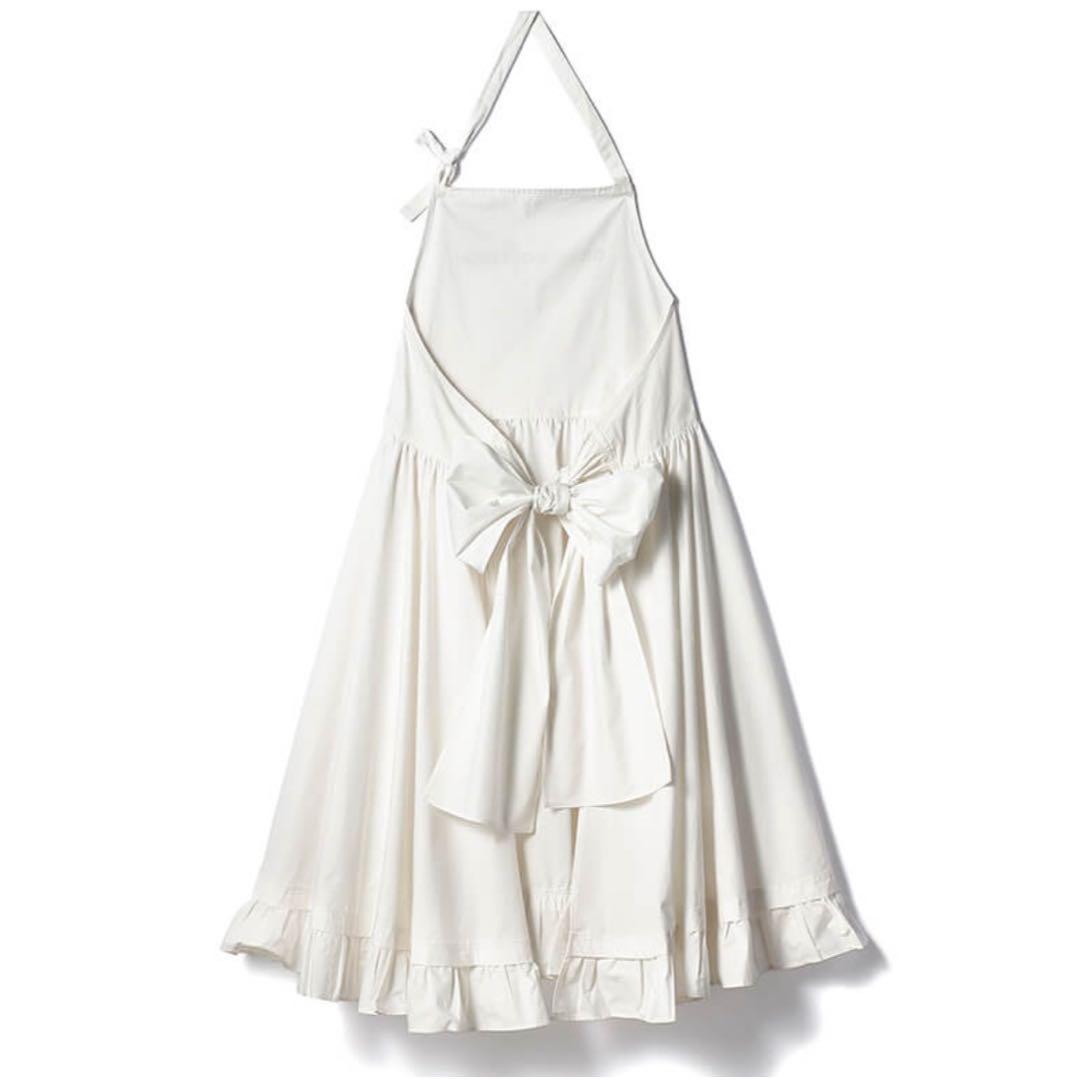 DEAN＆DELUCA×BEAMS COUTUREギャザーエプロンドレス白