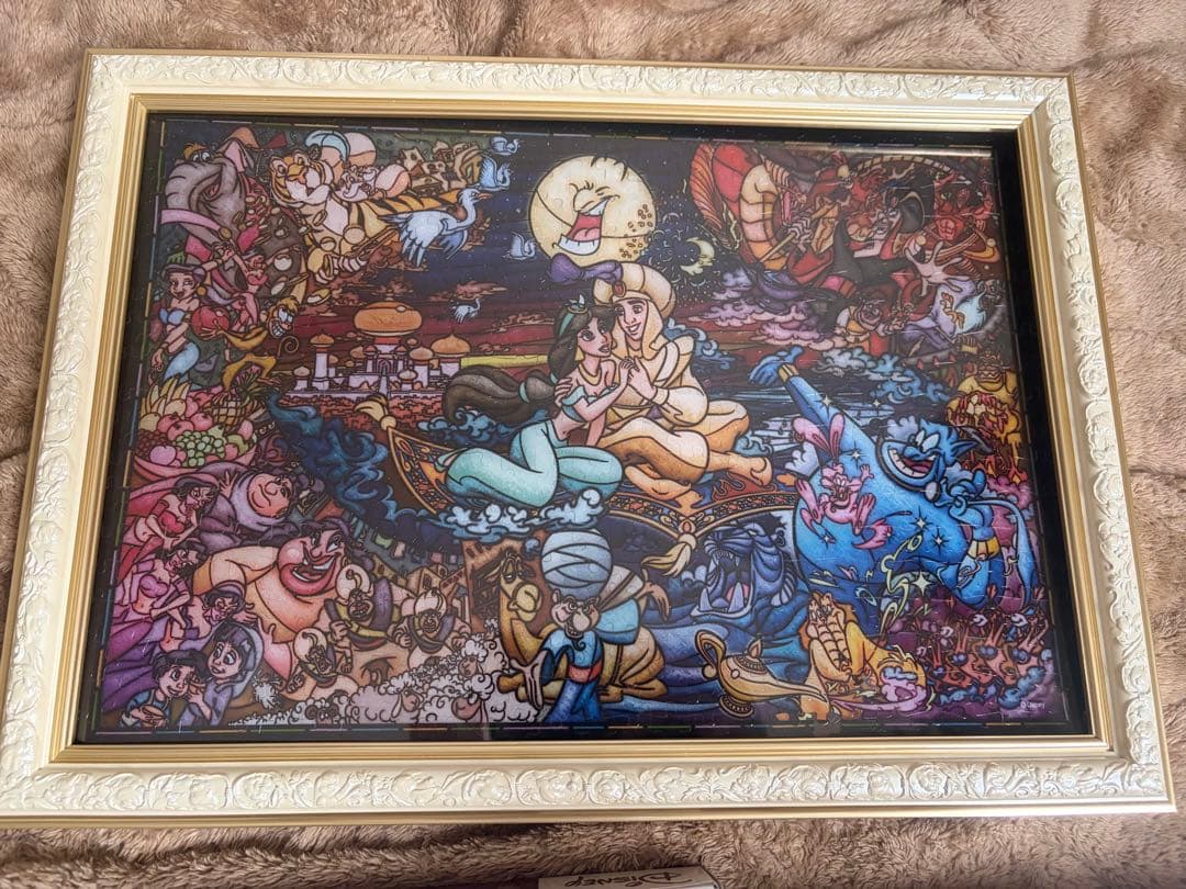 ディズニー パズル ステンドグラス　500ピース 美女と野獣 アラジン　フレーム