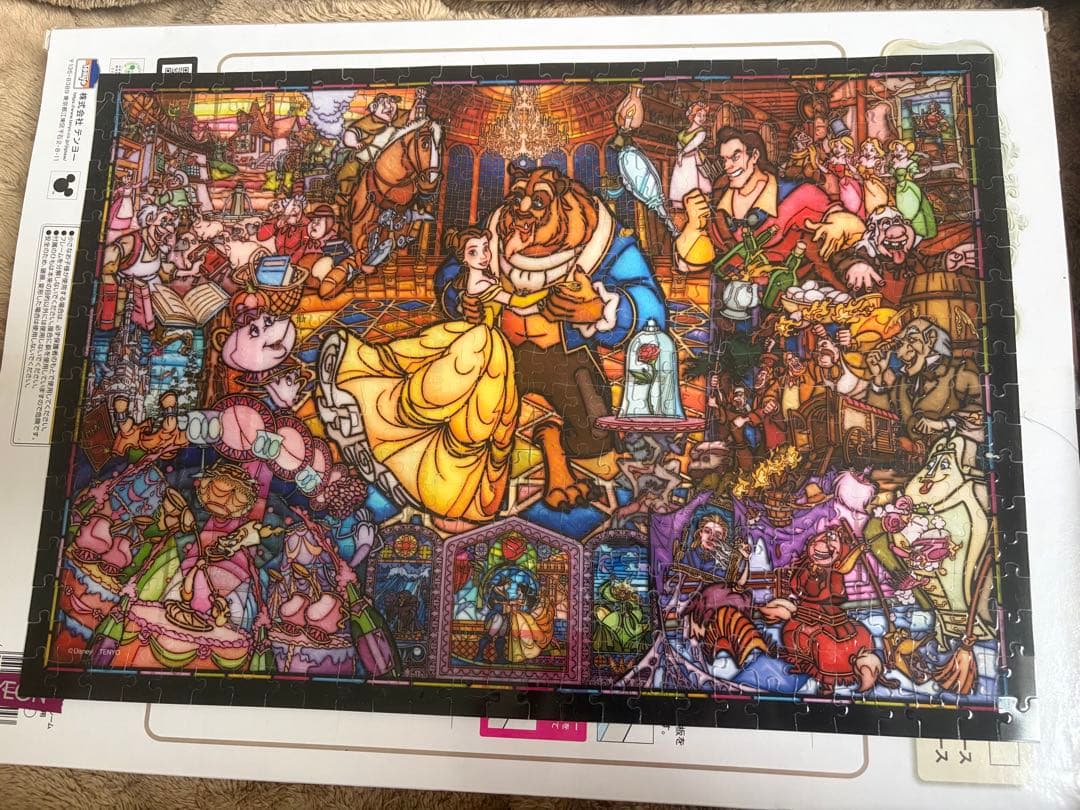 ディズニー パズル ステンドグラス　500ピース 美女と野獣 アラジン　フレーム