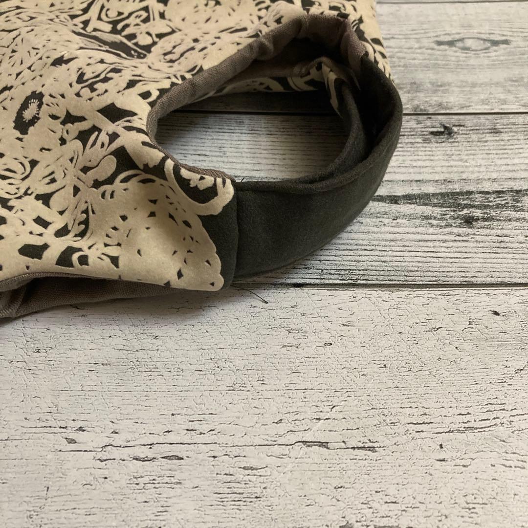 ハンドメイド　まんまるバッグ　手提げ　ミナペルホネン　フラワーネスト使用