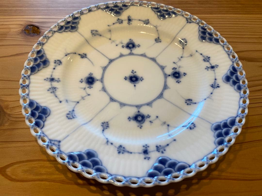 【ヤマザキ】フルレース　ケーキプレート　1870-90年製　6枚