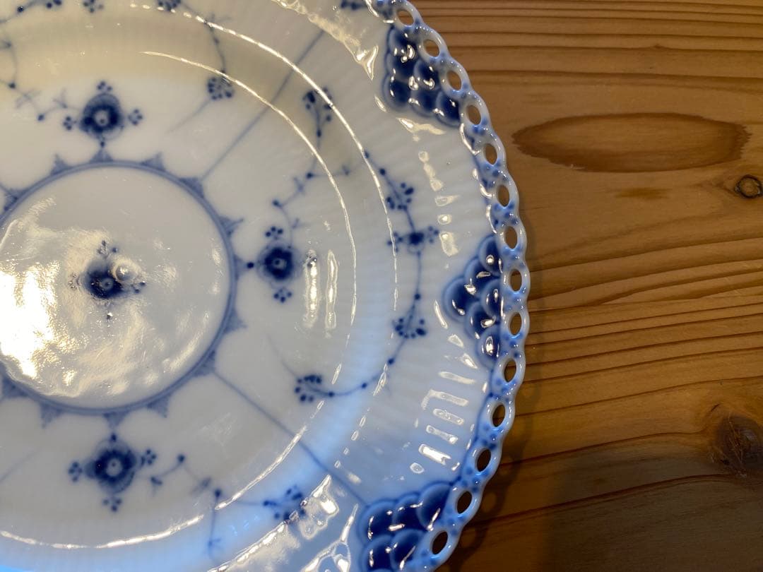 【ヤマザキ】フルレース　ケーキプレート　1870-90年製　6枚