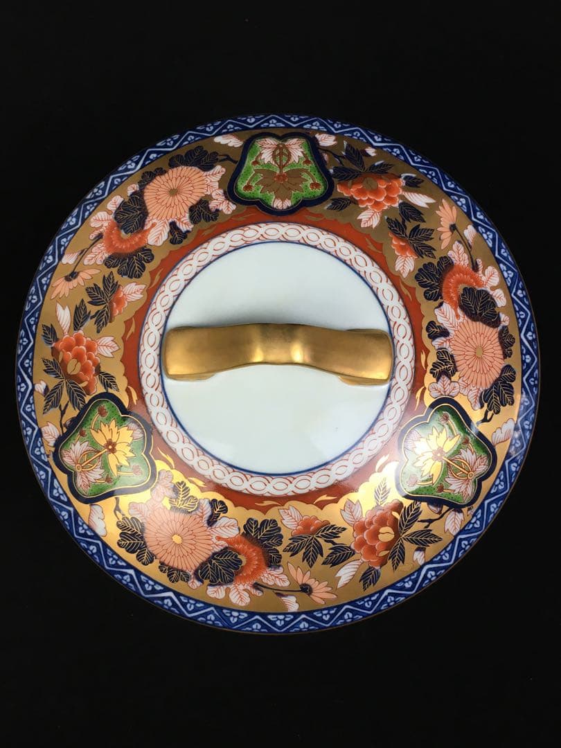 S84有田焼 日肥其泉・昭和年製 金彩色絵花紋 三段重・重鉢