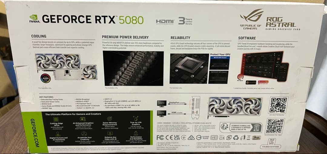 グラフィックボード・グラボ・ビデオカード ASUS ROG Astral GeForce RTX 5080 16GB