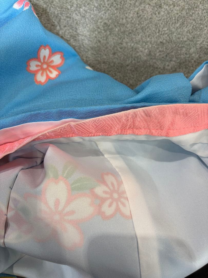 七五三 3歳 女の子 花柄刺繍着物 花車 長襦袢刺繍半衿付き