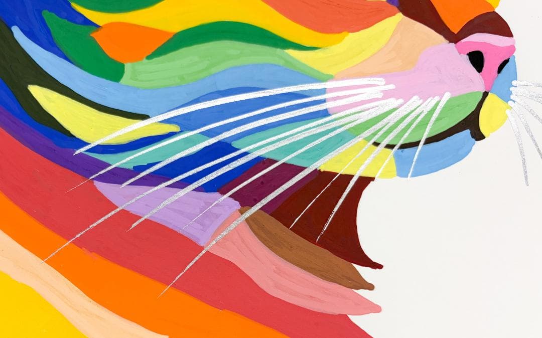 猫 原画 アクリル画 インテリアアート「猫2026-1」