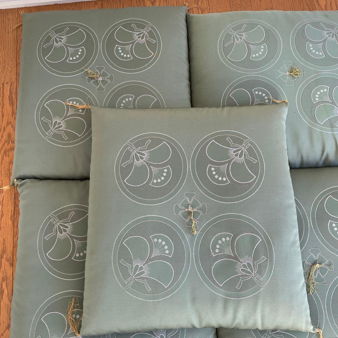 高級座布団　5枚セット　緑