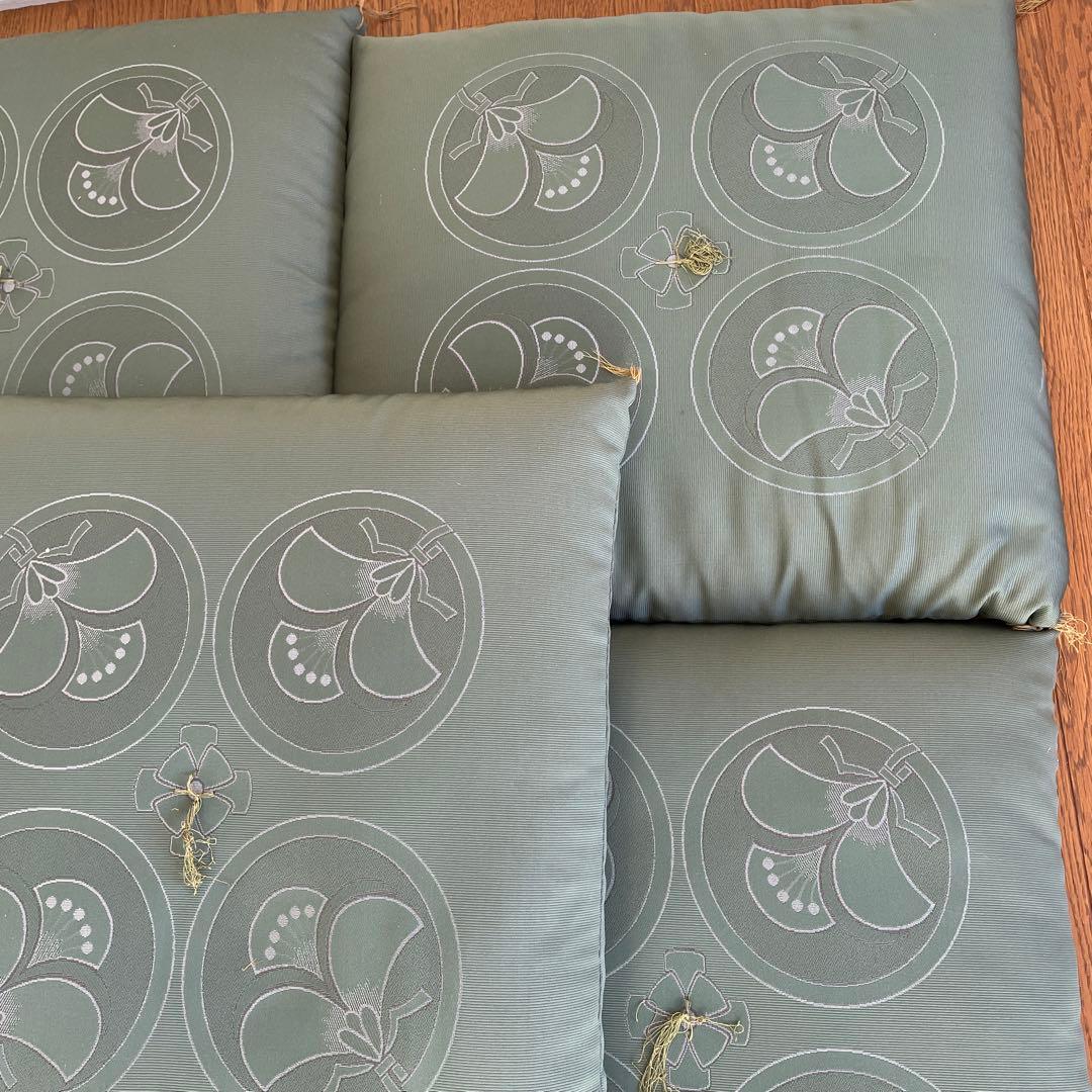 高級座布団　5枚セット　緑