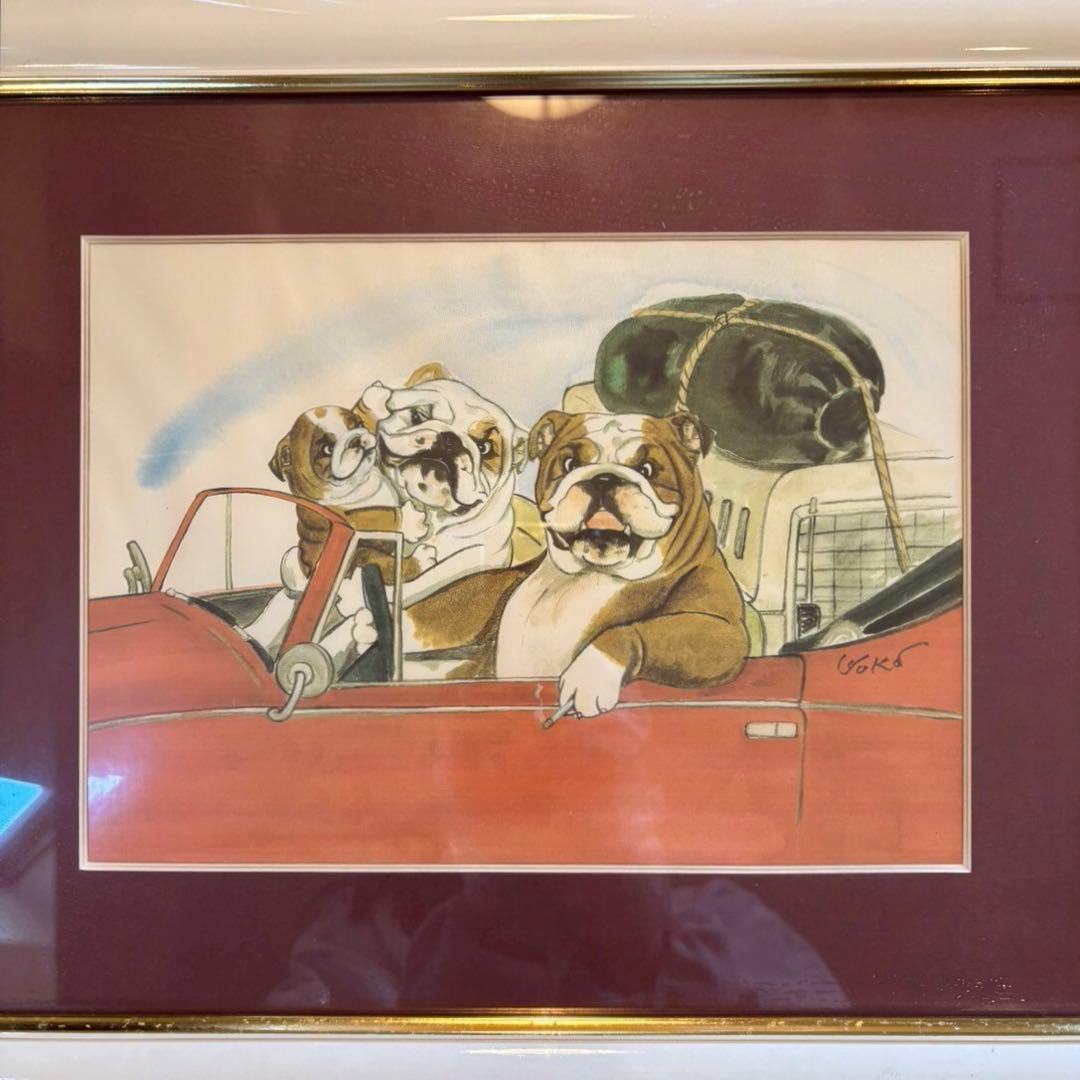 ブルドッグ　絵　絵画　山本ようこ