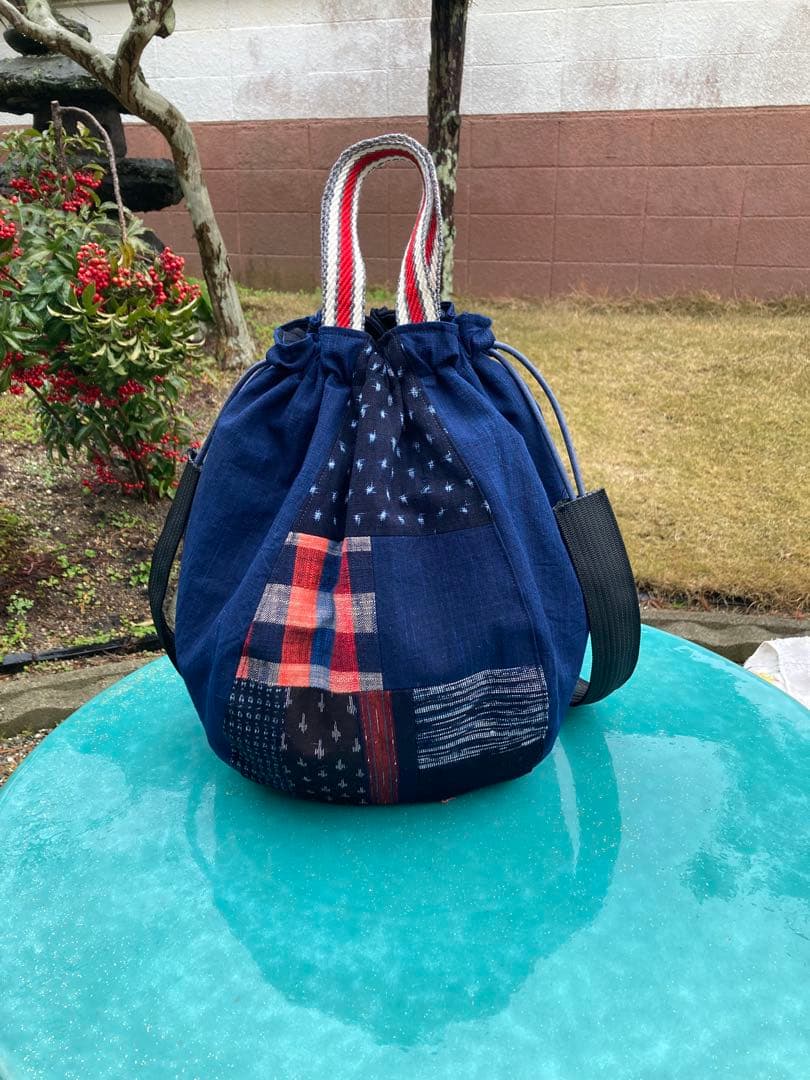 絣いろいろコロンとしたリュック