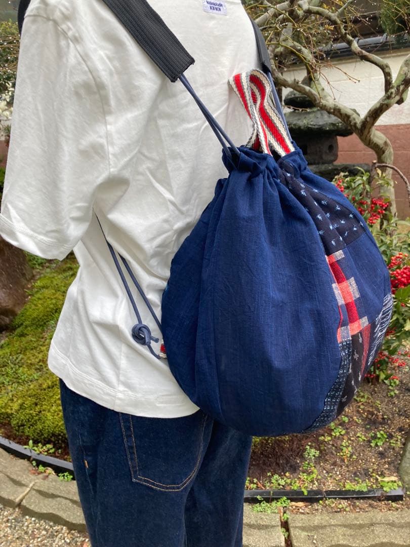 絣いろいろコロンとしたリュック