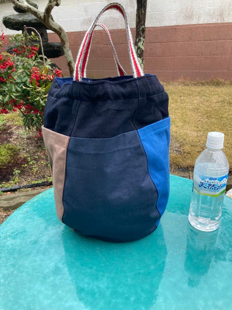 絣いろいろコロンとしたリュック