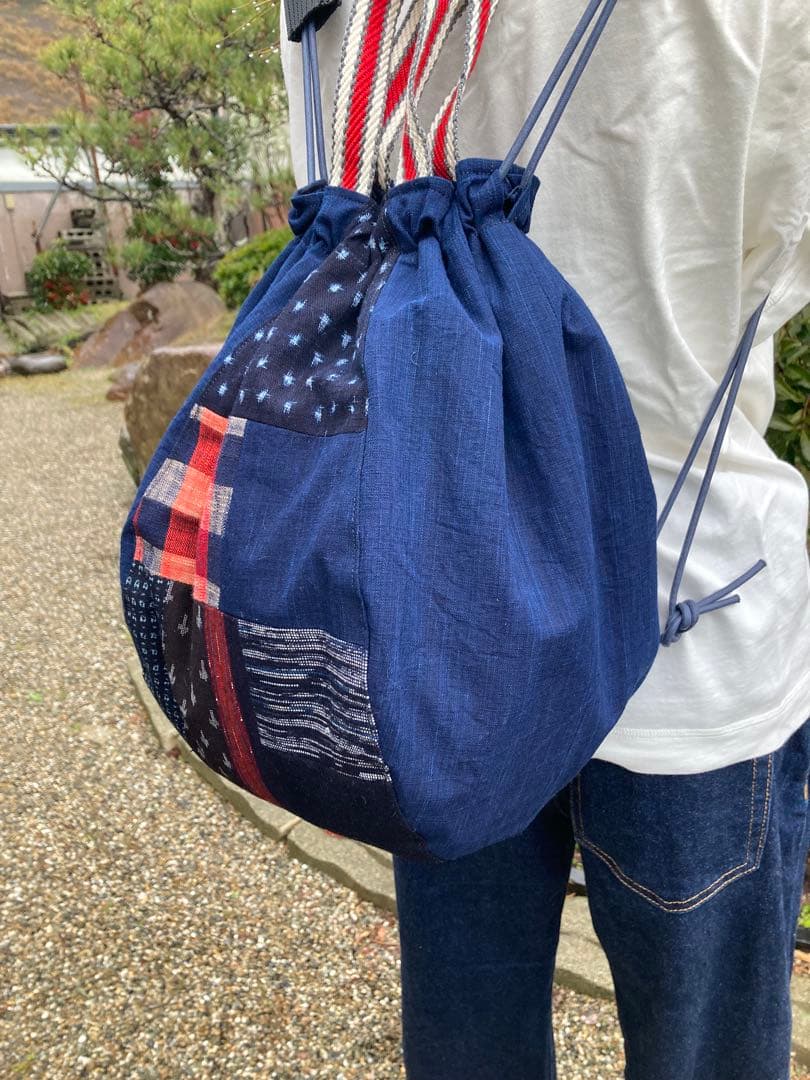 絣いろいろコロンとしたリュック