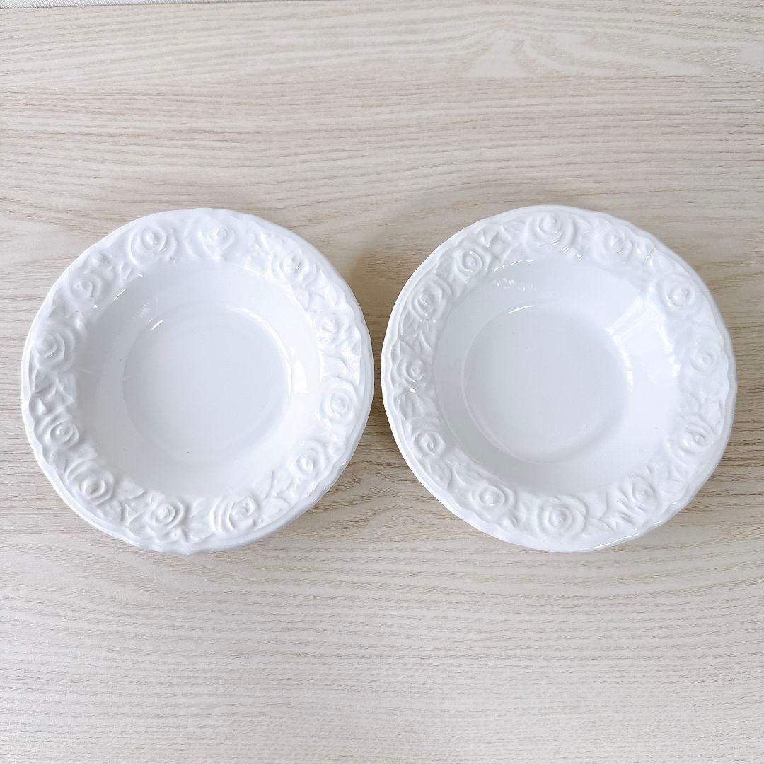 quadritoglio 　バラ柄　深皿　イタリア製　6枚セット