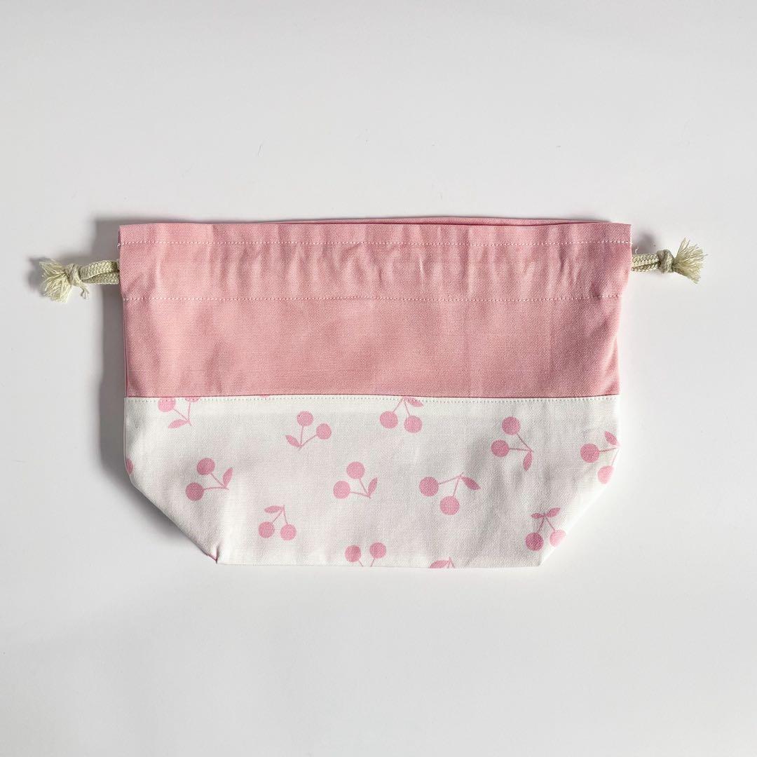 入園入学 5点セット オフホワイト ピンク さくらんぼ 女の子 レッスンバッグ