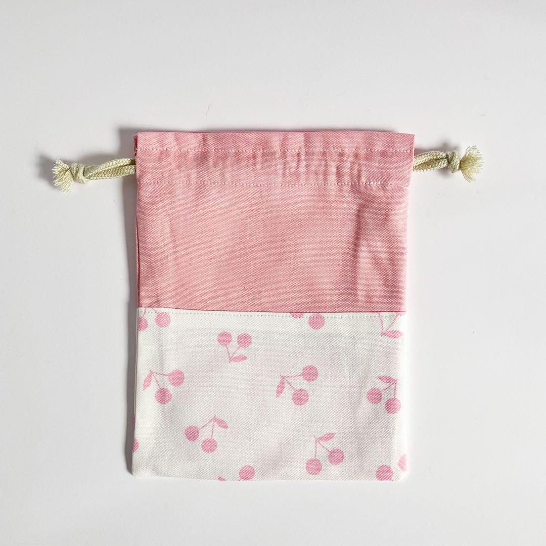 入園入学 5点セット オフホワイト ピンク さくらんぼ 女の子 レッスンバッグ