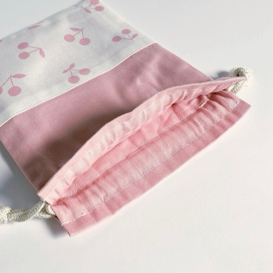 入園入学 5点セット オフホワイト ピンク さくらんぼ 女の子 レッスンバッグ