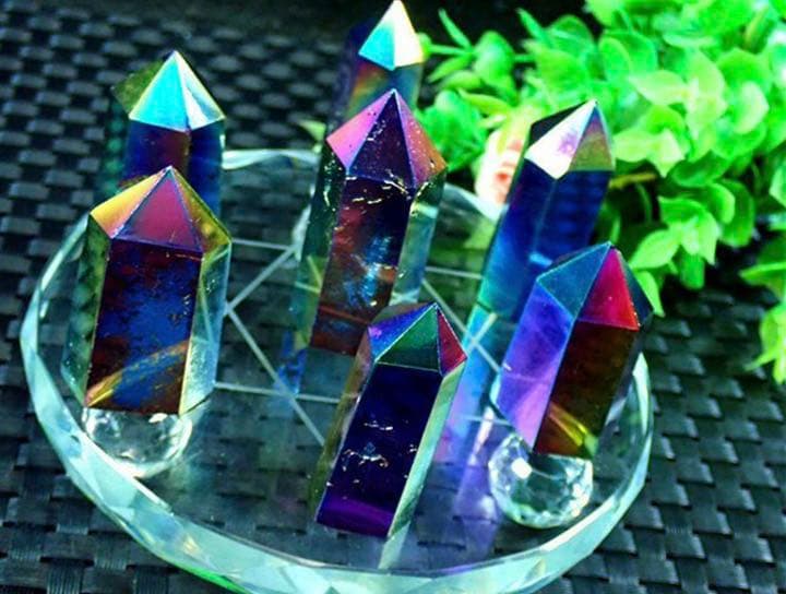 ⭐️新品⭐️❤️✨アーカンソー産✨レインボーオーラ水晶七星陣✨✨❤️016
