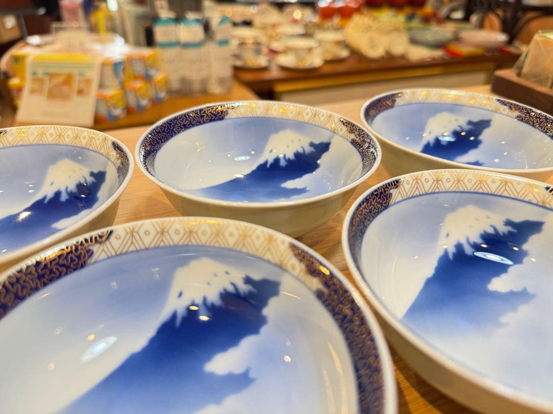 A8092【深川製磁】富士山 飯碗 小 5個セット