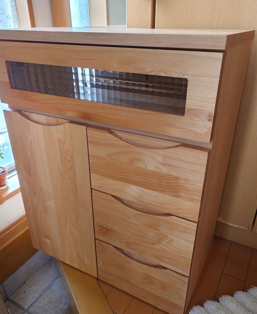 ☆新品☆ベルメゾン 天然木アルダー材キャビネット