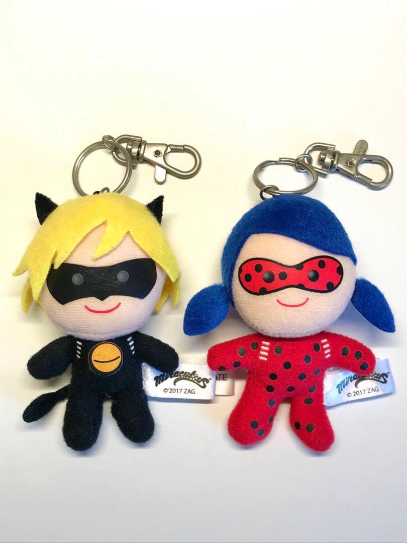 ミラキュラス　レディバグ＆シャノワール　ぬいぐるみ マスコットキーホルダーセット