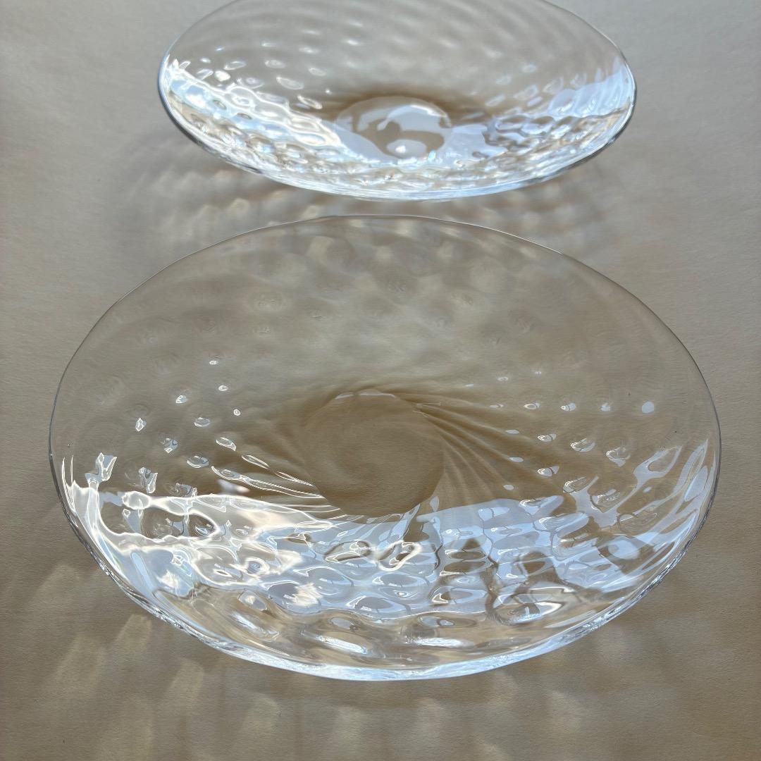 ガラス作家・河上智美 いちご楕円皿 16.5×13.5cm 2枚