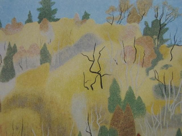 嶋谷自然、【春のおとずれ】、希少な大判額装用画集より、美品、日本人画家