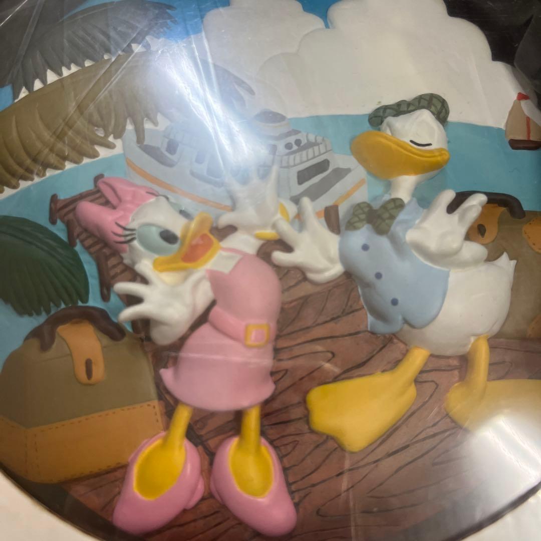 廃盤 レア ディズニーリゾート ドナルド デイジー 初期 立体 プレート 絵皿