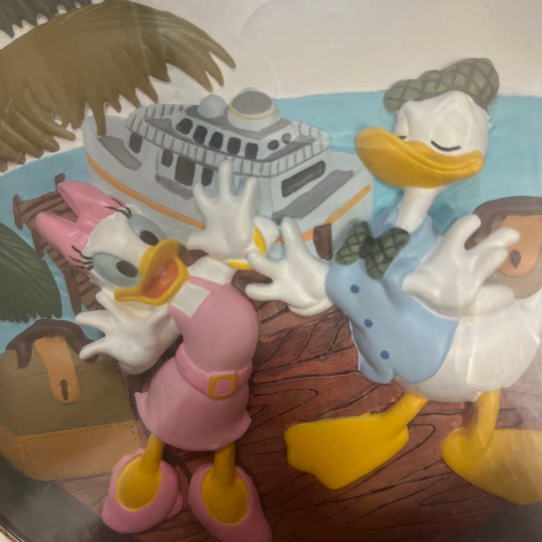 廃盤 レア ディズニーリゾート ドナルド デイジー 初期 立体 プレート 絵皿