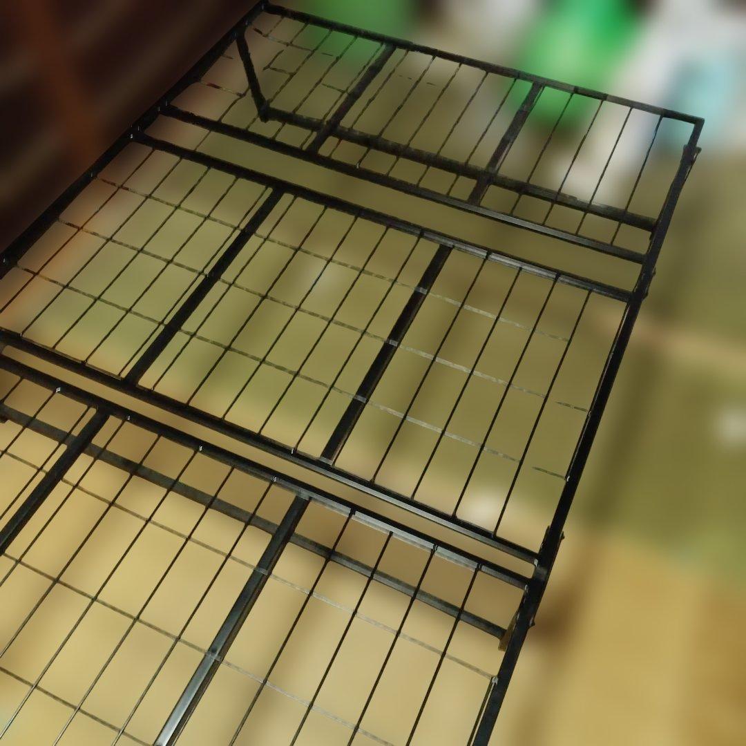 シングルベッドフレーム 金属製 ブラック　マットレス付き