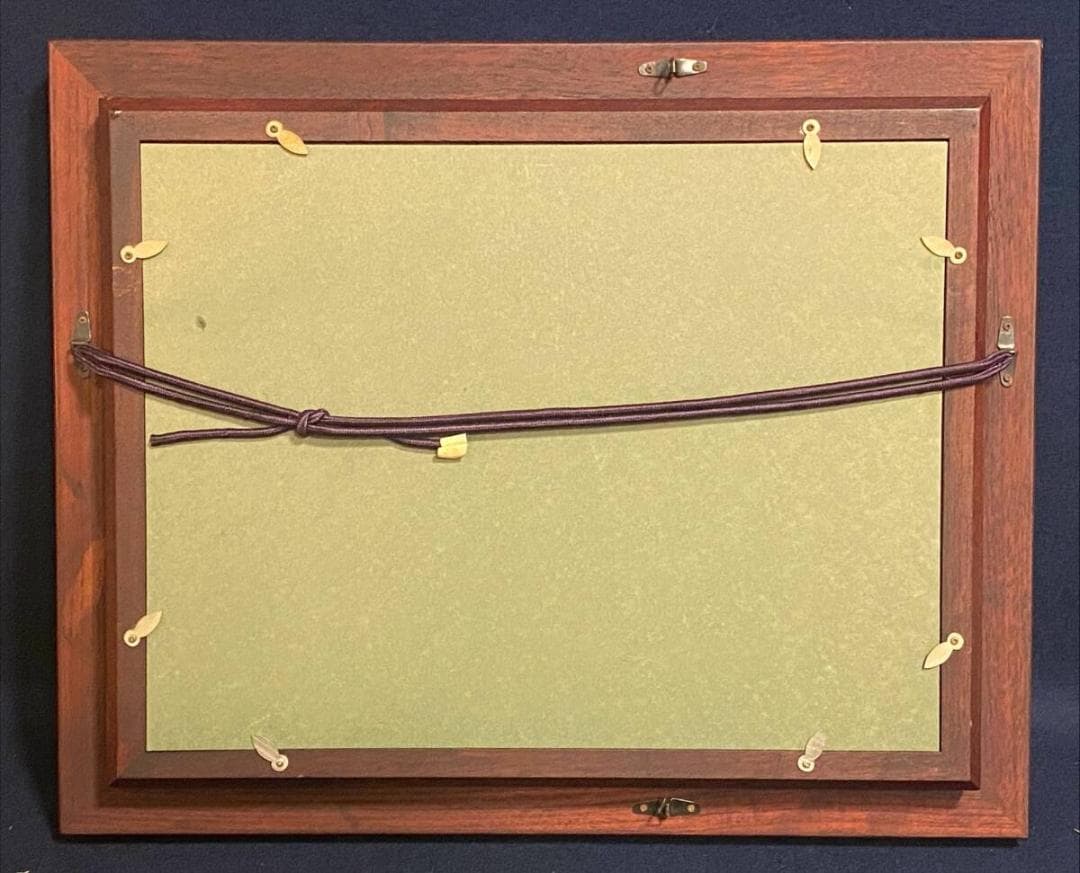 「真作」細川進『杏の里』 風景画　F4　号油絵　絵画　油彩画　額装　サイン有り