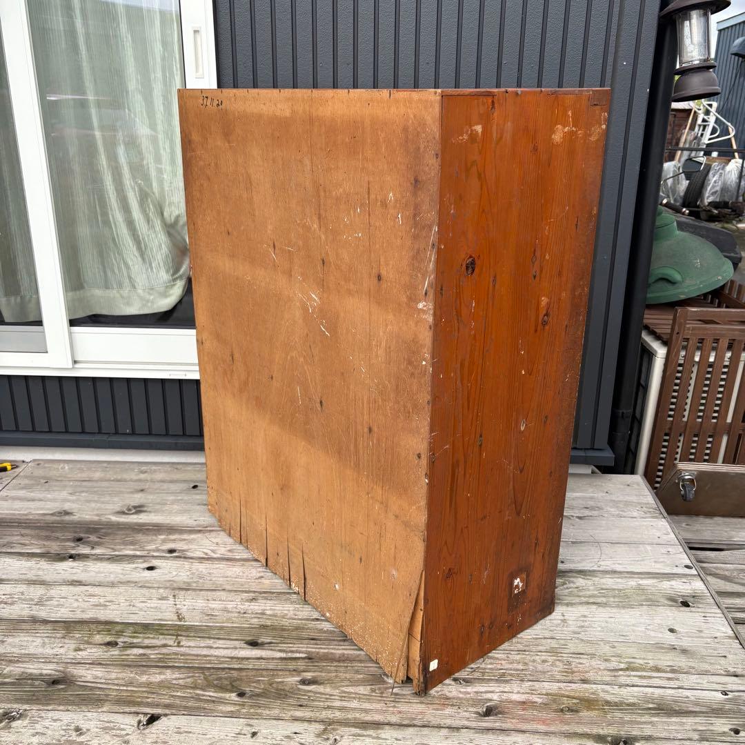 昭和レトロ 古家具 モザイクガラス戸 木製キャビネット 食器棚 サイドボード