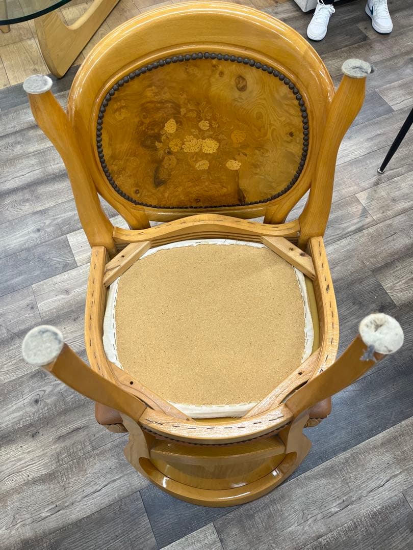 イタリア クラシックスタイル 象嵌細工チェア　2脚セット　サイドチェア