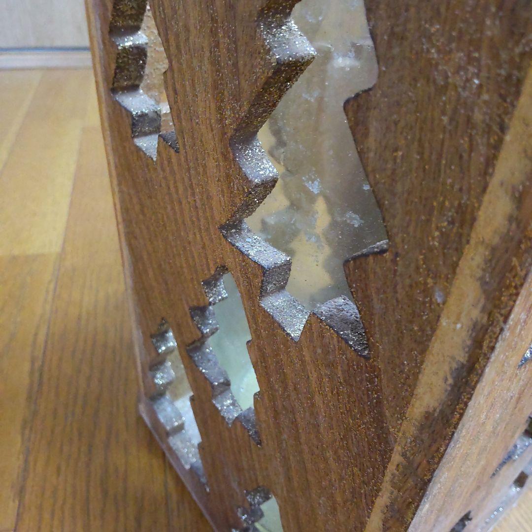 クリスマス 置物 飾り物 木製 ハンドメイド ろうそく 花束入れ ドライフラワー