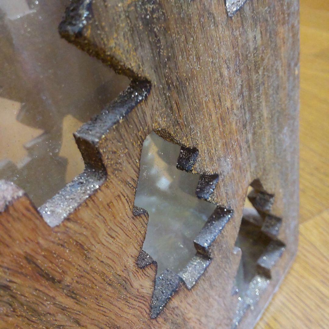 クリスマス 置物 飾り物 木製 ハンドメイド ろうそく 花束入れ ドライフラワー