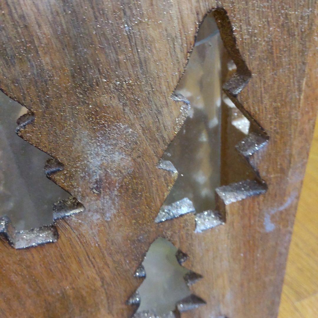 クリスマス 置物 飾り物 木製 ハンドメイド ろうそく 花束入れ ドライフラワー