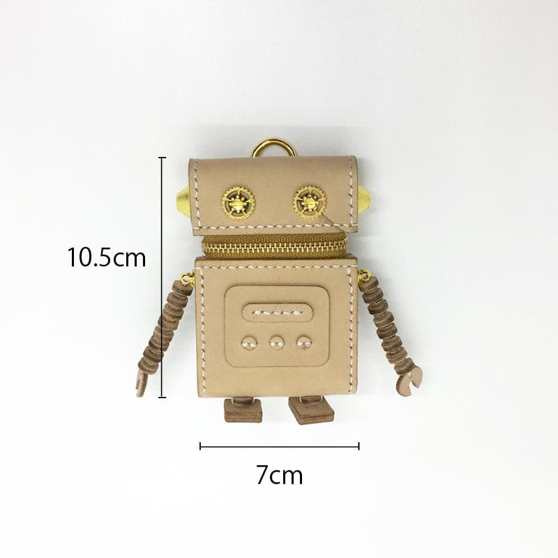 【本革】 ミニポーチ ロボット 小物入れ カード入れ レザー ハンドメイド