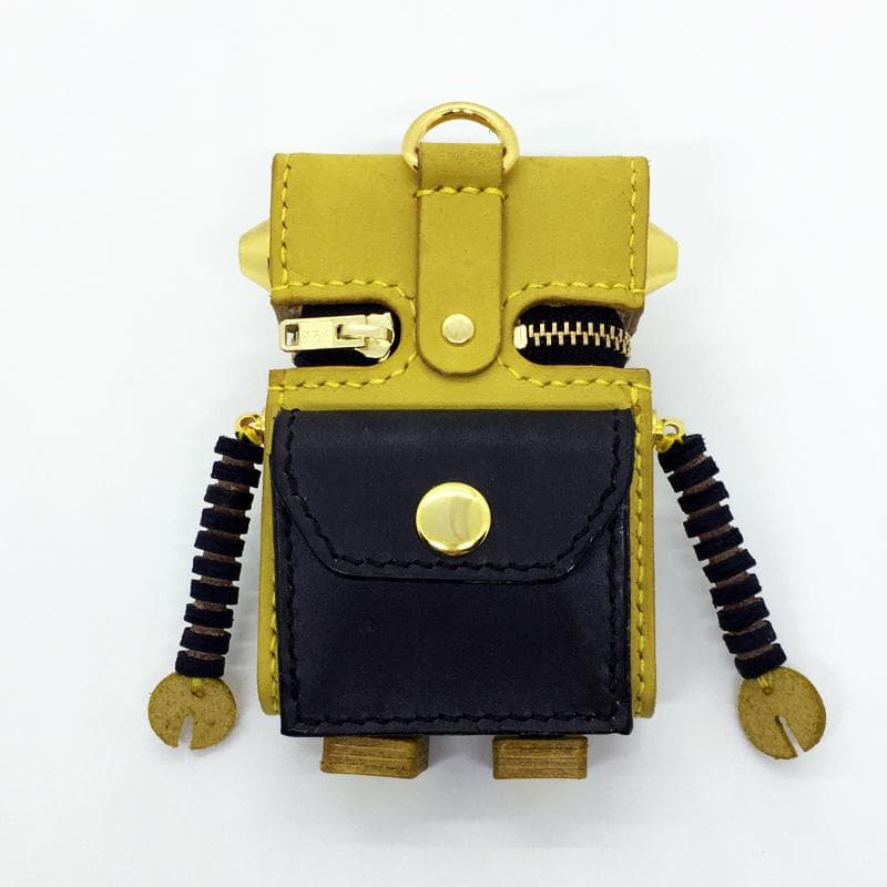 【本革】 ミニポーチ ロボット 小物入れ カード入れ レザー ハンドメイド