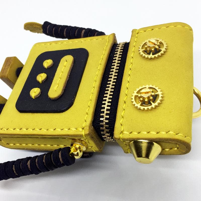 【本革】 ミニポーチ ロボット 小物入れ カード入れ レザー ハンドメイド