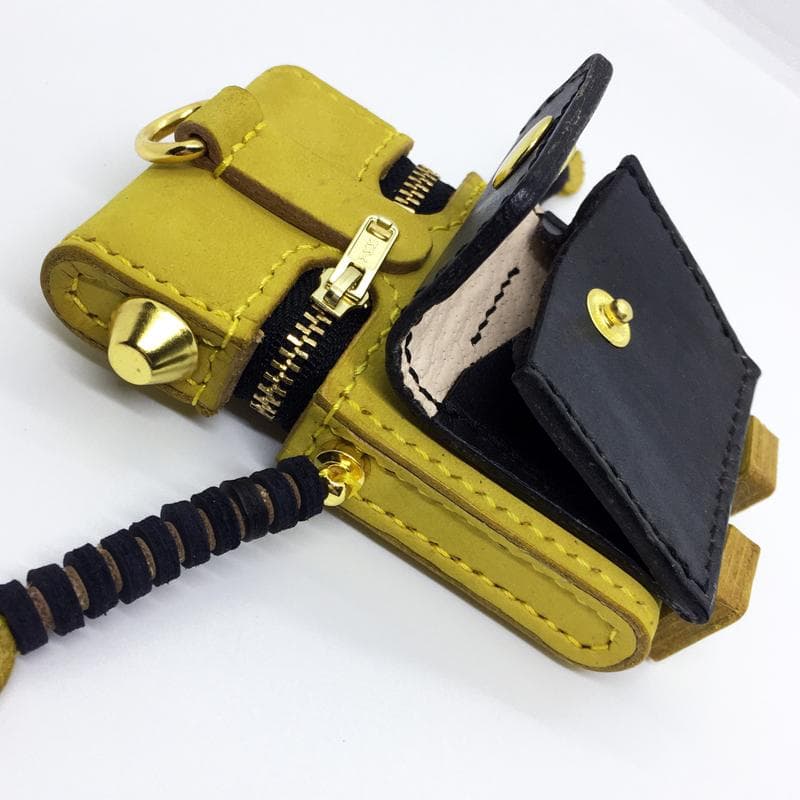 【本革】 ミニポーチ ロボット 小物入れ カード入れ レザー ハンドメイド