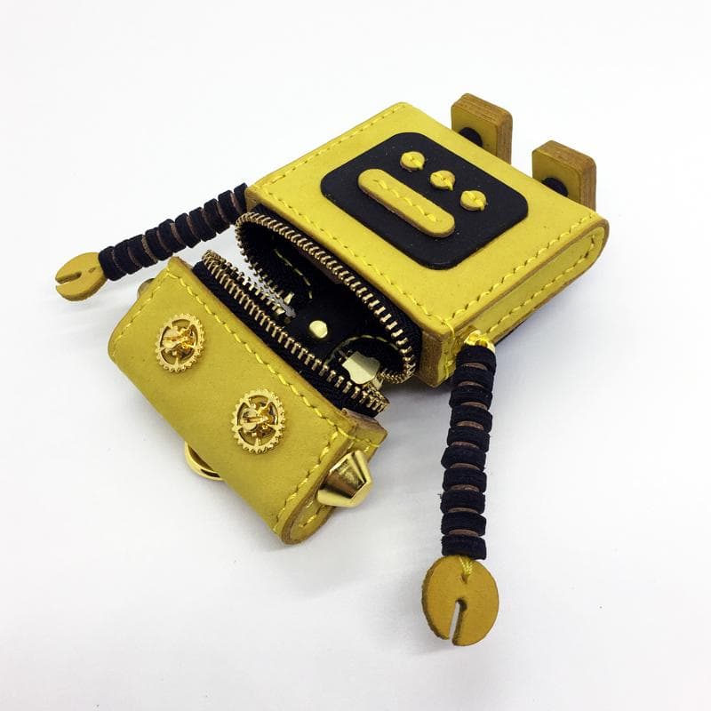 【本革】 ミニポーチ ロボット 小物入れ カード入れ レザー ハンドメイド