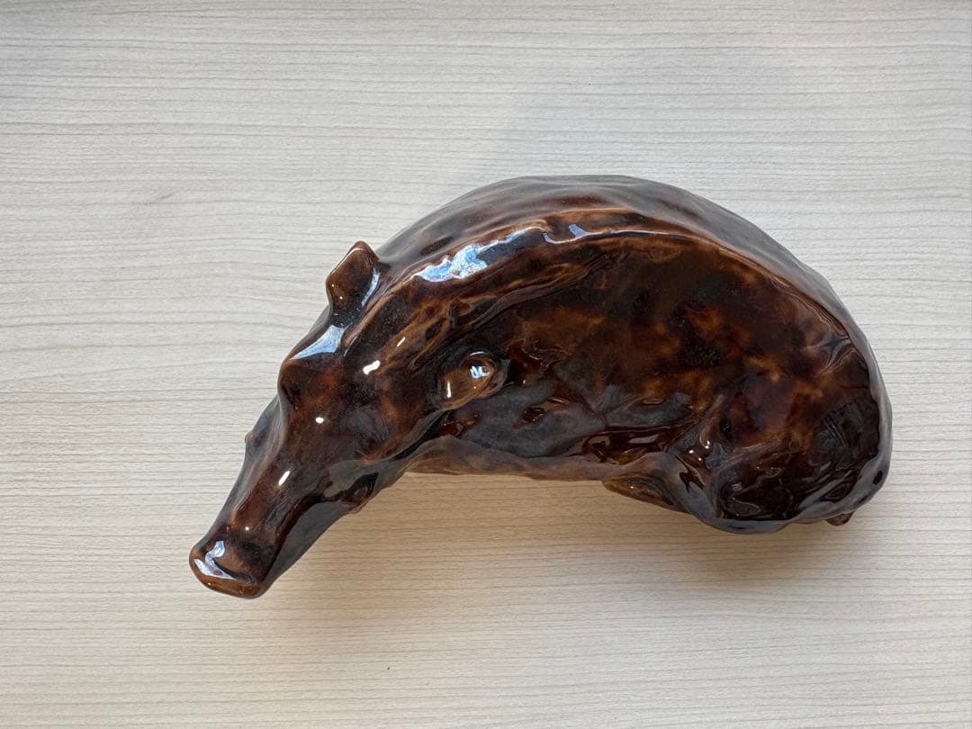 猪　いのしし　置き物　徳田八十吉