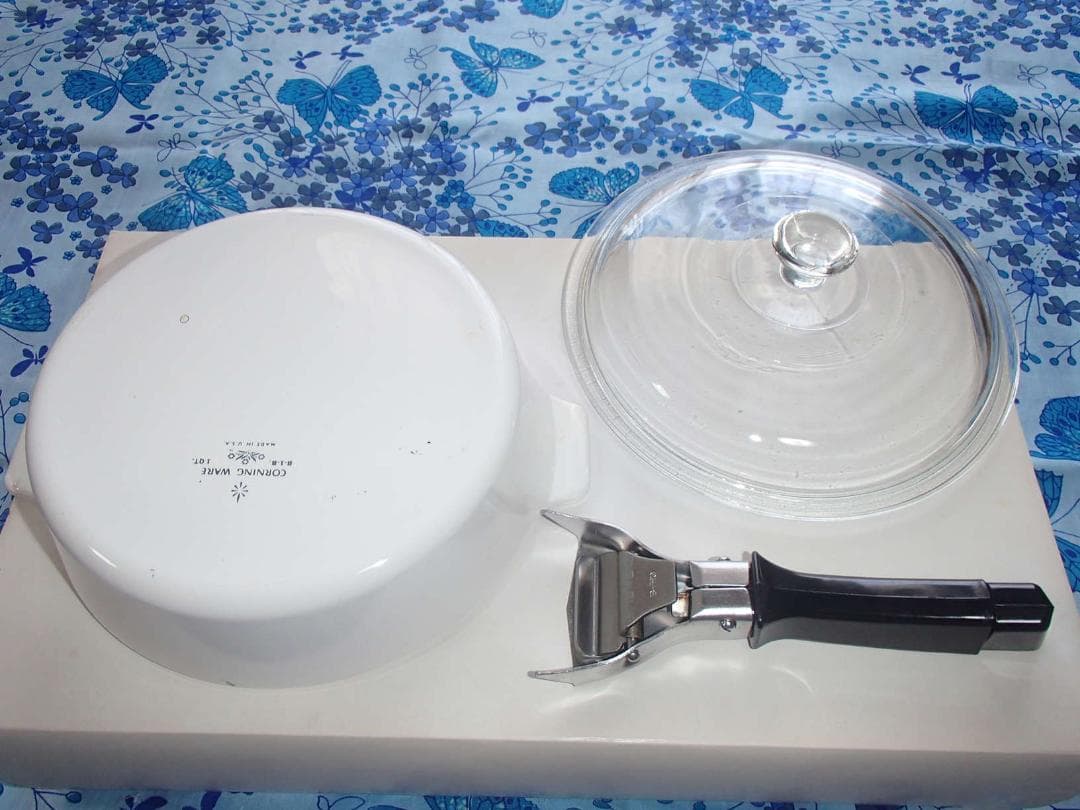 超耐熱ガラス食器 パイロセラム ハンドル コーンフラワー パイレックス