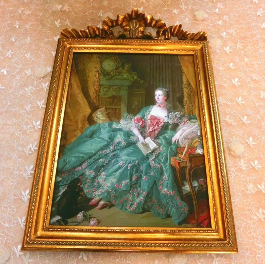 ロココ調ポンパドール夫人の額絵G　アンティークゴールドフレーム キャンバス印刷